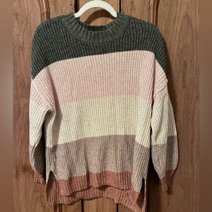 American Eagle Dreamspun Colorblock Striped Crewneck Sweater, Size Small